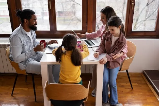 A diverse group of adults, including parents and educators, sitting around a table having a serious yet collaborative discussion, symbolizing an IEP meeting.