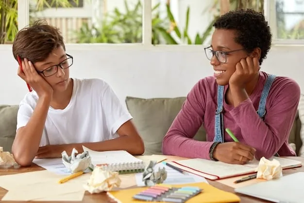 Two diverse individuals, one student and one educator, engaged in a thoughtful discussion about the ethical implications of AI. The background is subtle, representing a classroom or library setting, emphasizing collaboration and critical thinking around AI.