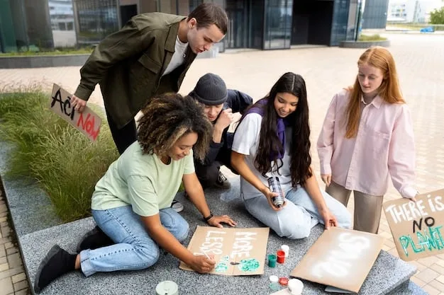 A group of high school students working collaboratively on a project, demonstrating teamwork and problem-solving skills, with a positive, supportive atmosphere.