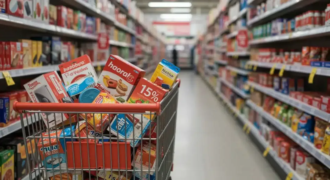 Visual representation of 15% of US consumer goods impacted by supply chain issues.