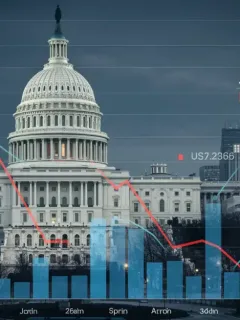 Graph illustrating declining US jobless claims and positive economic growth forecast for 2026.