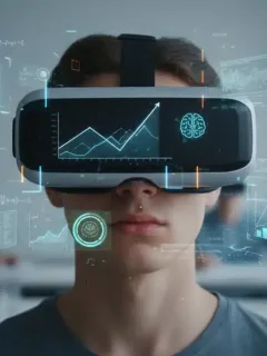 Student engaged in virtual reality learning, personalized education