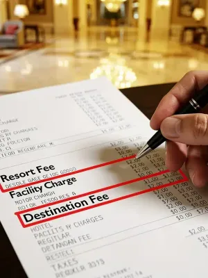 Detailed hotel bill showing various hidden fees, emphasizing unexpected charges for travelers. Hidden Hotel Fees.