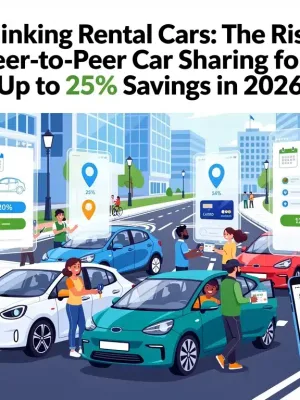 Modern cars being exchanged between users via a peer-to-peer car sharing app, symbolizing cost savings and convenience.