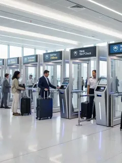 Travelers using advanced TSA PreCheck lanes, demonstrating efficient airport security in 2026