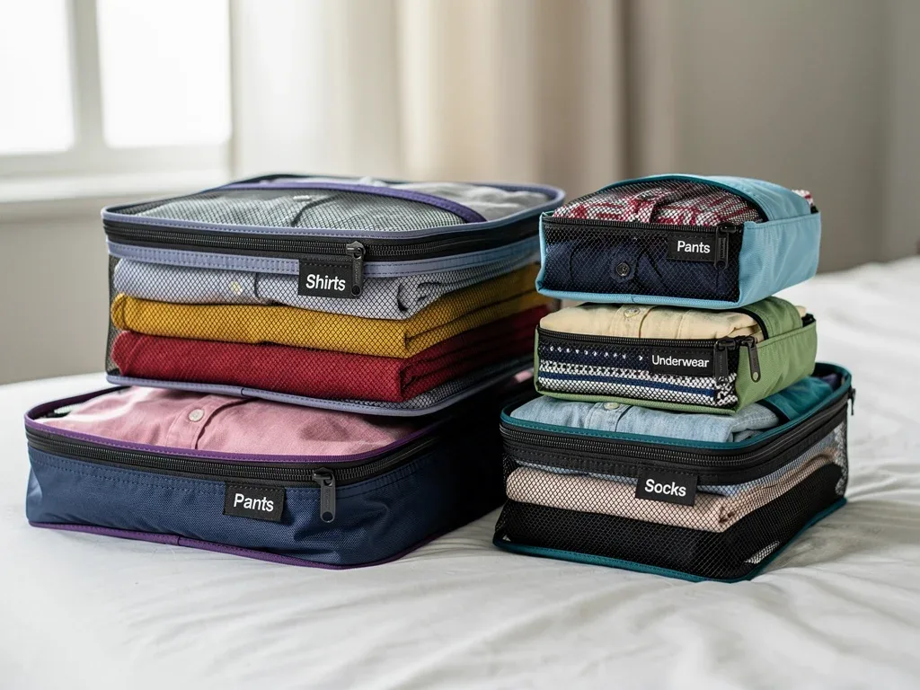 Compression packing cubes for efficient carry-on organization