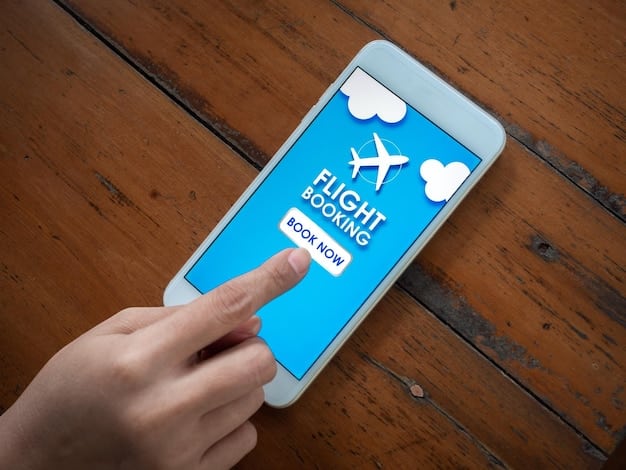 A smartphone screen showing a flight booking app with an overlay of a hand pointing to a deeply discounted flight price, indicating a successful flight hack.