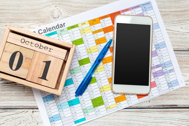 A close-up of a calendar with 