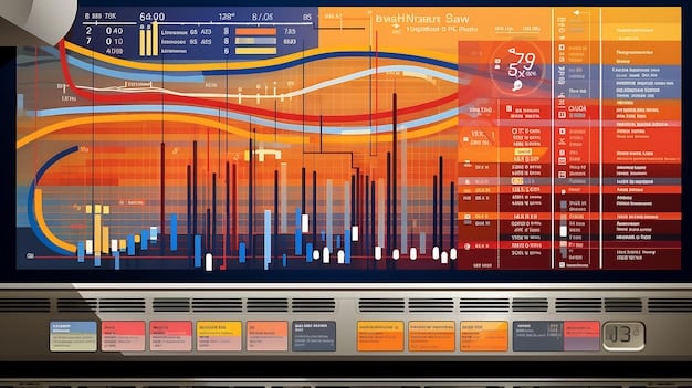 A detailed financial dashboard displaying various investment portfolios, charts, and real-time market data, with an overlay of tax-related icons, emphasizing the analytical aspect of adjusting investment strategies to tax changes.