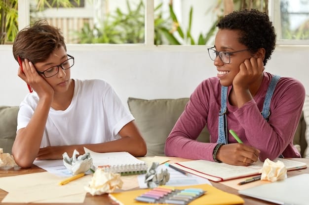 Two diverse individuals, one student and one educator, engaged in a thoughtful discussion about the ethical implications of AI. The background is subtle, representing a classroom or library setting, emphasizing collaboration and critical thinking around AI.