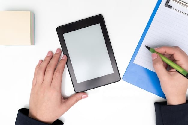 A close-up shot of a hand using a digital tablet to fill out a form, with a calculator and financial aid documents blurred in the background, symbolizing the streamlined FAFSA process and the transition from EFC to SAI.