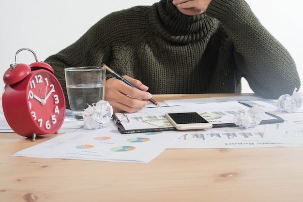 A person meticulously organizing financial documents and a calculator, emphasizing careful budgeting and debt management in a rising cost environment.