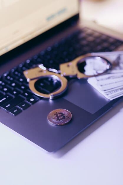 A detailed, close-up image of legal documents and cryptocurrency charts on a laptop screen, highlighting the need for vigilance and informed decision-making in crypto investments.