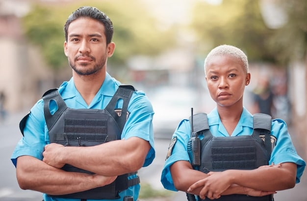 A diverse group of public service professionals (e.g., nurse, teacher, police officer) standing together, smiling, and looking confident, symbolizing their dedication and the benefits of loan forgiveness.