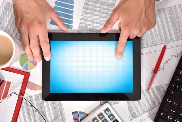 A close-up of a hand pointing to a section on a digital tax form displayed on a tablet, with financial graphs in the background, symbolizing strategic tax planning.