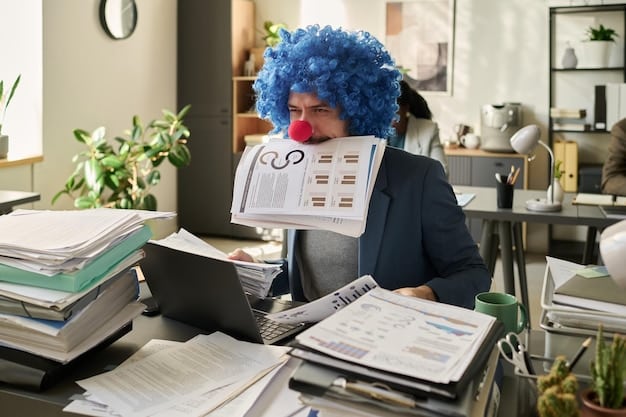A distraught small business owner sitting at a desk, surrounded by stacks of paper and a computer screen displaying complex financial charts, illustrating the burden of regulatory compliance.