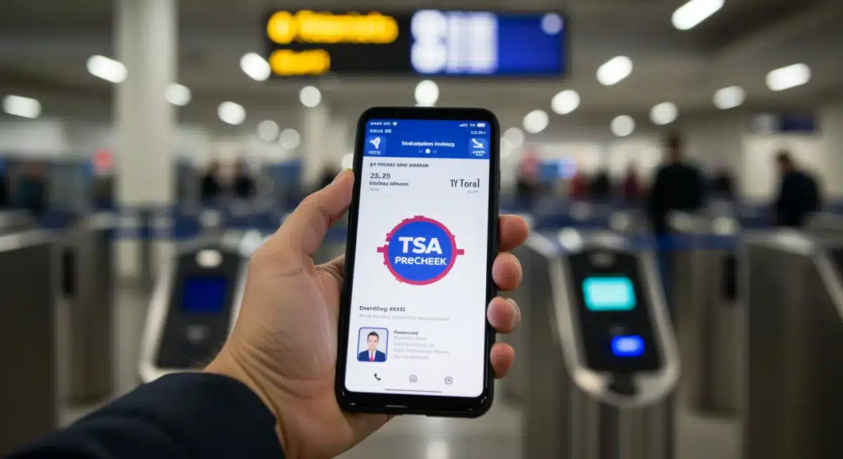 Digital boarding pass with TSA PreCheck logo at airport gate