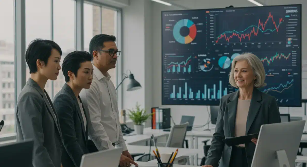 Professionals analyzing positive labor market indicators, symbolizing a strong 2026 economic outlook.