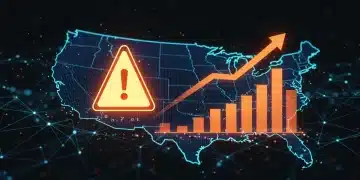 Illustration of increased cybersecurity threats in the US, with federal guidelines approaching.