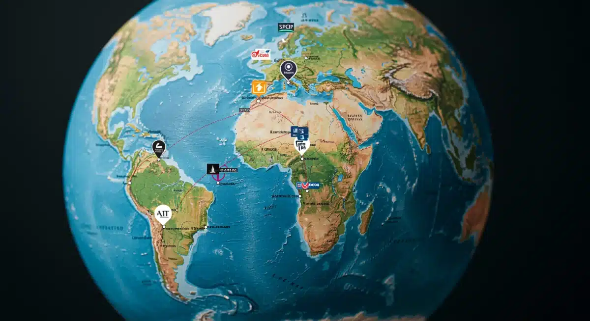 Globe with travel routes and hotel loyalty logos, illustrating global reward redemption strategies.