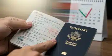 US Passport open to data page, highlighting 2026 expedited renewal process