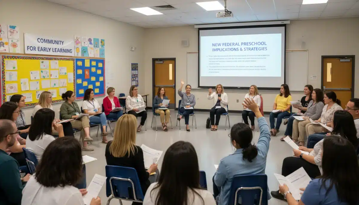 Parents and educators discussing new federal guidelines for preschool programs.