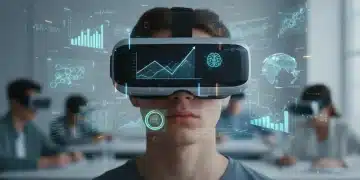 Student engaged in virtual reality learning, personalized education