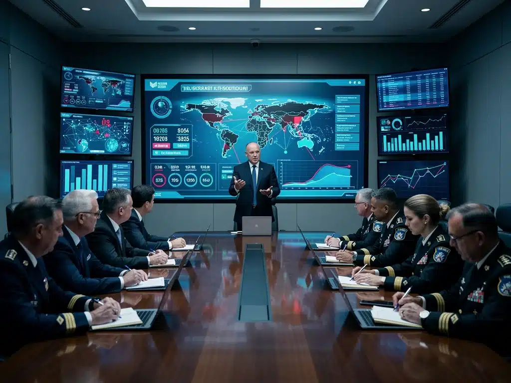 U.S. intelligence officials briefing on escalating cyber threats and national security.
