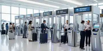 Travelers using advanced TSA PreCheck lanes, demonstrating efficient airport security in 2026